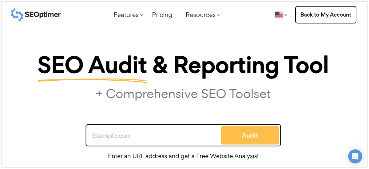 Outil d'audit SEO et de reporting SEOptimer pour les agences